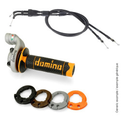 Kit acelerador DOMINO KRK Evo con cables puños Rojo/Negro