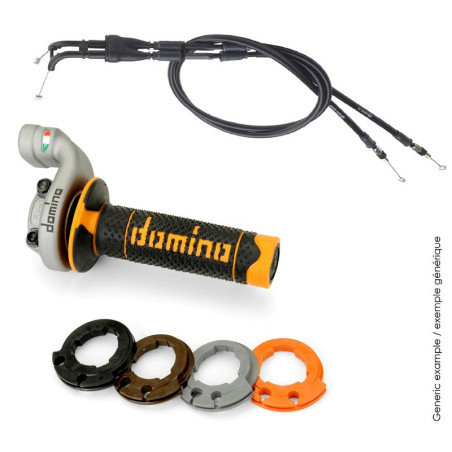 Kit acelerador DOMINO KRK Evo con cables puños Rojo/Negro