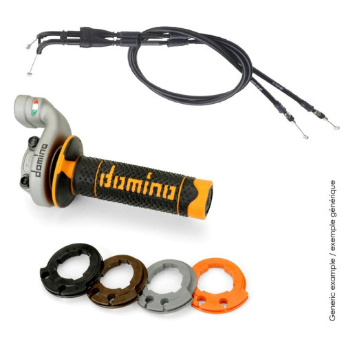 Kit acelerador DOMINO KRK Evo con cables puños Rojo/Negro