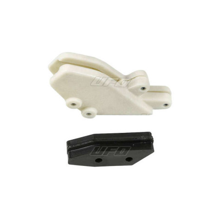 UFO Chain Guide + Slider Kit Translucent White/Black Kawasaki KX125/250