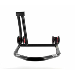 Caballete monobrazo izquierdo BIHR Home Track color negro mate y ruedas rojas 2