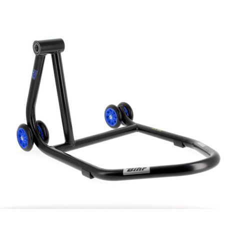 Caballete monobrazo izquierdo BIHR Home Track color negro mate y ruedas azules