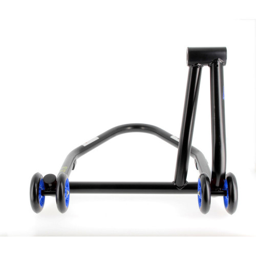 Caballete monobrazo izquierdo BIHR Home Track color negro mate y ruedas azules