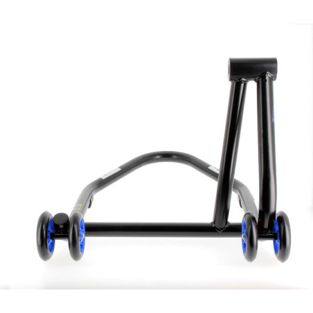 Caballete monobrazo izquierdo BIHR Home Track color negro mate y ruedas azules