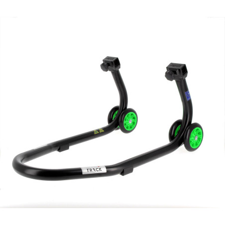 Caballete delantero BIHR Home Track color negro mate y ruedas verdes