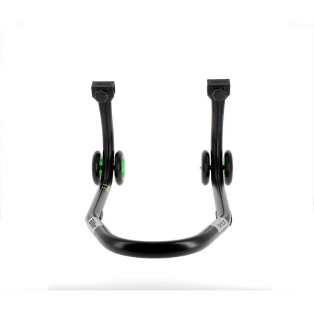 Caballete delantero BIHR Home Track color negro mate y ruedas verdes