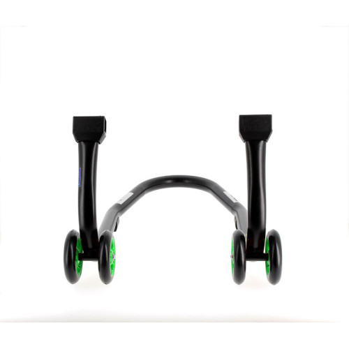 Caballete delantero BIHR Home Track color negro mate y ruedas verdes