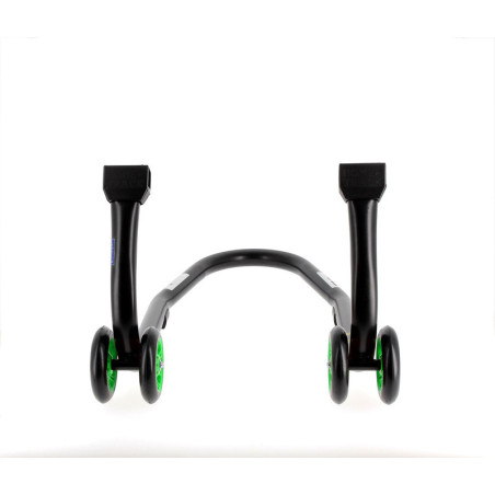 Caballete delantero BIHR Home Track color negro mate y ruedas verdes
