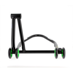 Caballete monobrazo derecho BIHR Home Track color negro mate y ruedas verdes 2
