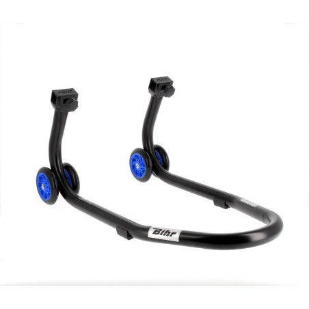 Caballete delantero BIHR Home Track color negro mate y ruedas azules