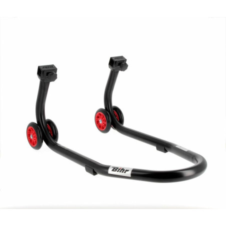 Caballete delantero BIHR Home Track color negro mate y ruedas rojas