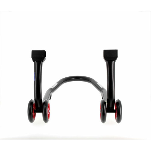 Caballete delantero BIHR Home Track color negro mate y ruedas rojas