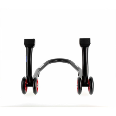 Caballete delantero BIHR Home Track color negro mate y ruedas rojas