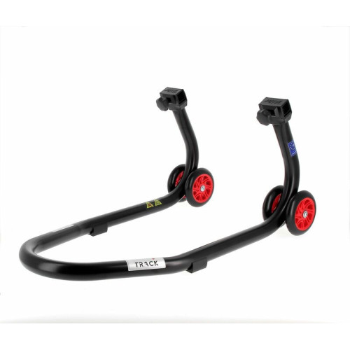 Caballete delantero BIHR Home Track color negro mate y ruedas rojas