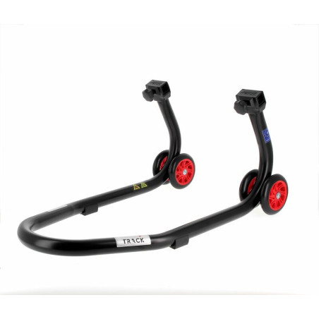 Caballete delantero BIHR Home Track color negro mate y ruedas rojas
