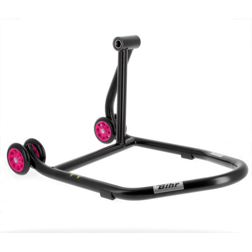Caballete monobrazo derecho BIHR Home Track color negro mate y ruedas rosas