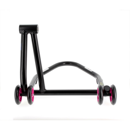 Caballete monobrazo derecho BIHR Home Track color negro mate y ruedas rosas