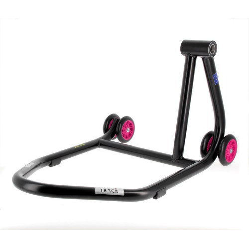 Caballete monobrazo derecho BIHR Home Track color negro mate y ruedas rosas