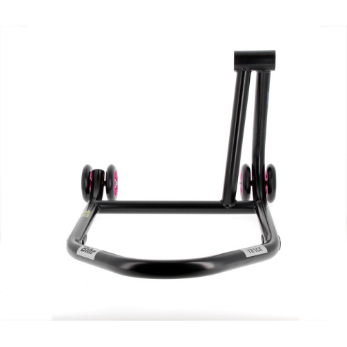 Caballete monobrazo derecho BIHR Home Track color negro mate y ruedas rosas