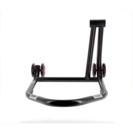 Caballete monobrazo derecho BIHR Home Track color negro mate y ruedas rosas