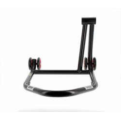Caballete monobrazo derecho BIHR Home Track color negro mate y ruedas rojas 2