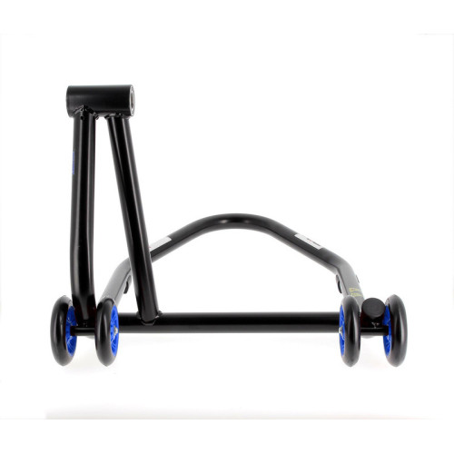 Caballete monobrazo derecho BIHR Home Track color negro mate y ruedas azules