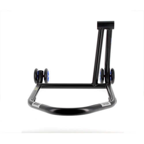 Caballete monobrazo derecho BIHR Home Track color negro mate y ruedas azules