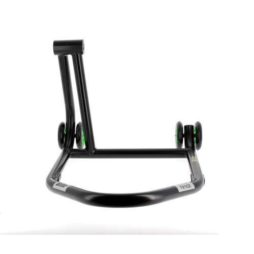 Caballete monobrazo izquierdo BIHR Home Track color negro mate y ruedas verdes