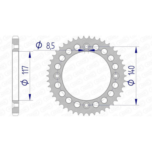 Corona AFAM aluminio ultraligera anodizada 13108 - Paso 428