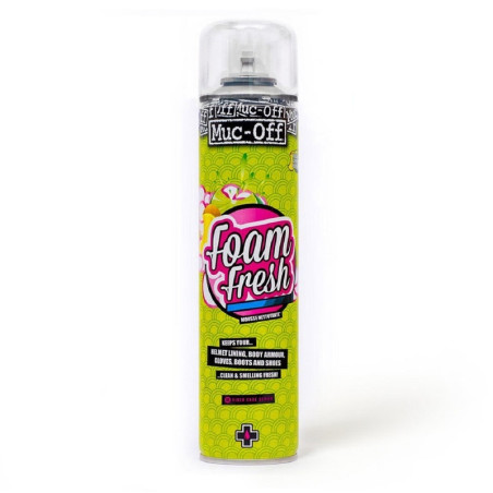 Espuma limpieza antibacteriana para interiores cascos MUC-OFF Helmet Foam Fresh - Pack 12 spray 400ml