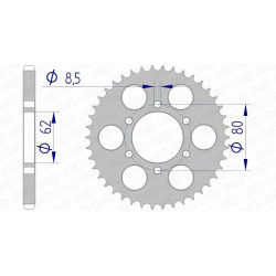Corona AFAM aluminio ultraligera anodizada 13208 - Paso 428