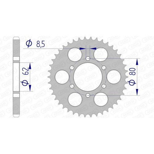 Corona AFAM aluminio ultraligera anodizada 13208 - Paso 428
