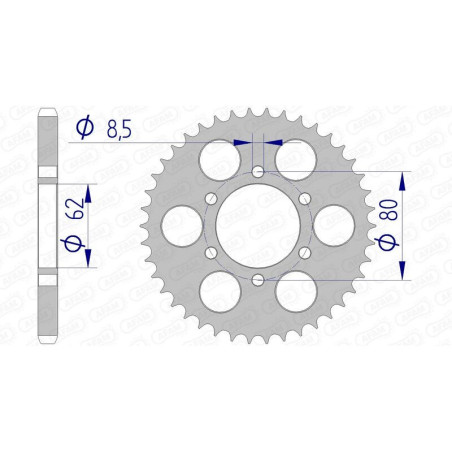 Corona AFAM aluminio ultraligera anodizada 13208 - Paso 428