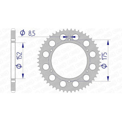 Corona AFAM aluminio ultraligera anodizada 13301 - Paso 520