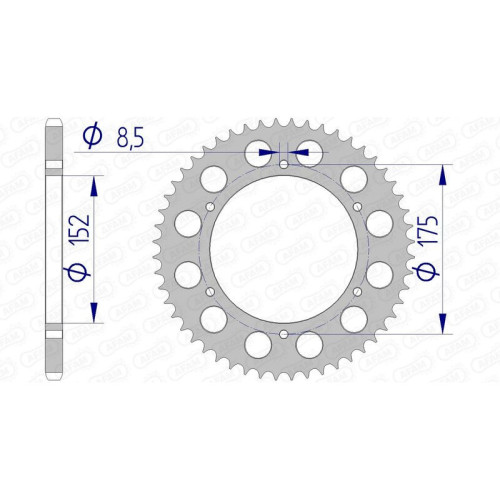 Corona AFAM aluminio ultraligera anodizada 13301 - Paso 520