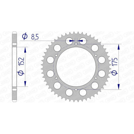 Corona AFAM aluminio ultraligera anodizada 13301 - Paso 520