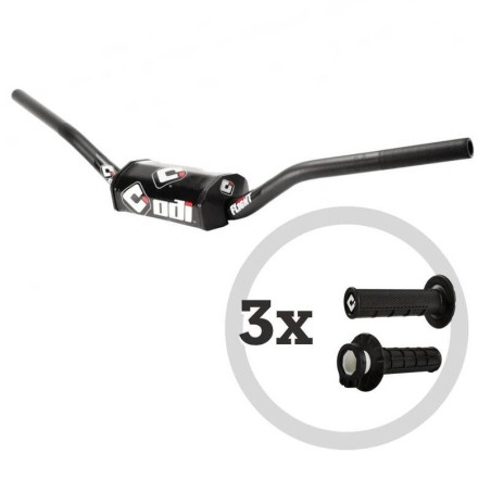 Kit manillar ODI Podium Flight MX + 3 pares de puños MX V2 Lock-On medio cuadradillo