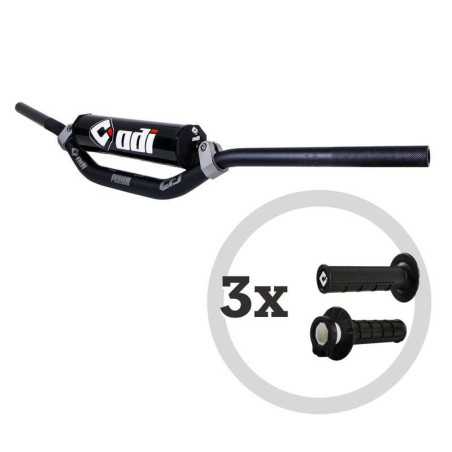 Kit manillar ODI CFT Podium MX + 3 pares de puños MX V2 Lock-On medio cuadradillo