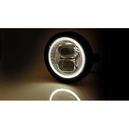 Faro delantero LED HIGHSIDER pro Frame-R2 Type 7 - 5 3/4 inch - negro