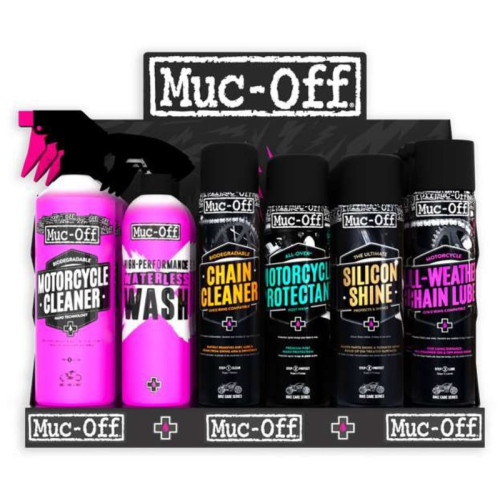 Expositor mural metálico MUC-OFF Pack de inicio - Clean, Protect, Lube