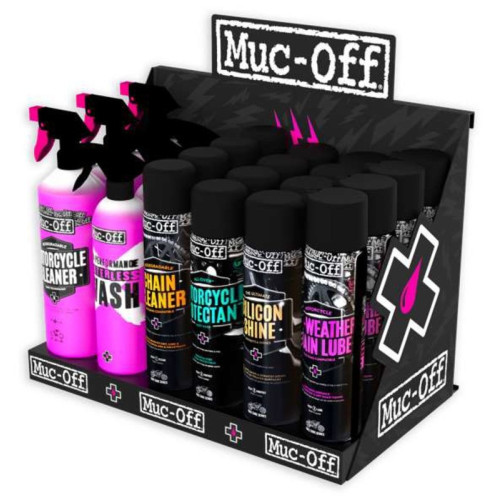 Expositor mural metálico MUC-OFF Pack de inicio - Clean, Protect, Lube