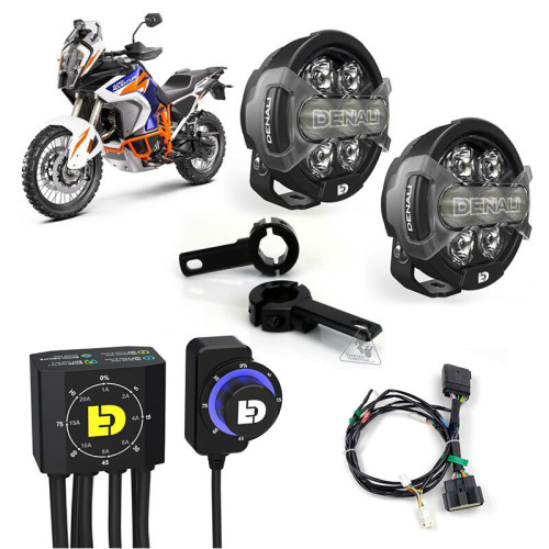 Kit de faro auxiliar LED DENALI D7 Pro con cableado y controlador DialDim™