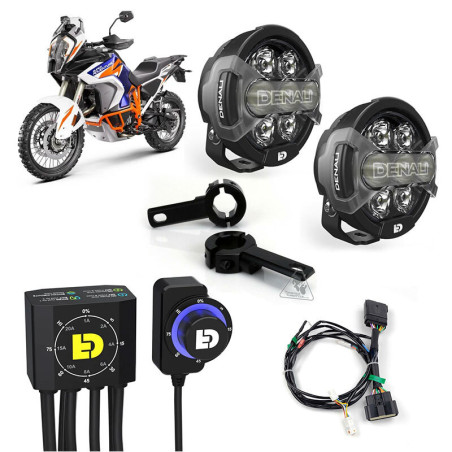Kit de faro auxiliar LED DENALI D7 Pro con cableado y controlador DialDim™