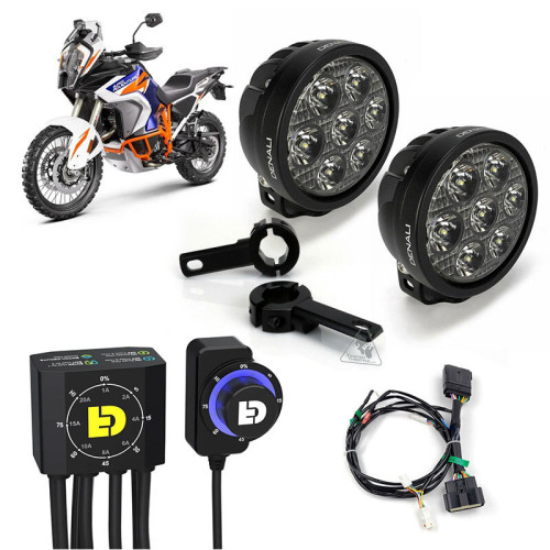 Kit de faro auxiliar LED DENALI D7 con cableado y controlador DialDim™