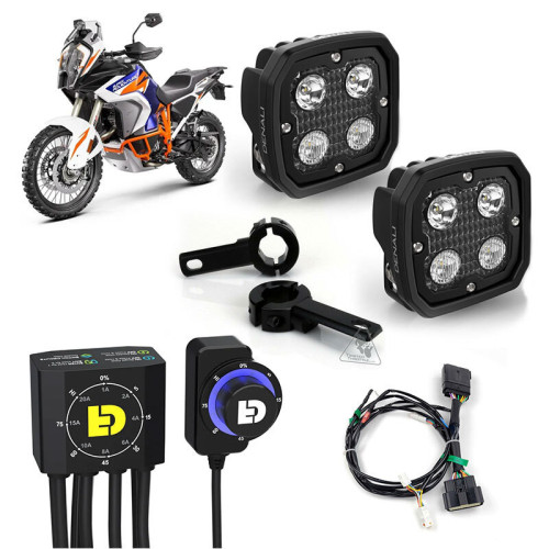 Kit de faro auxiliar LED DENALI D4 con cableado y controlador DialDim™