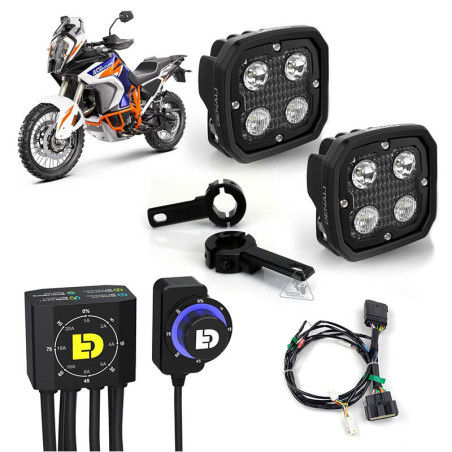 Kit de faro auxiliar LED DENALI D4 con cableado y controlador DialDim™