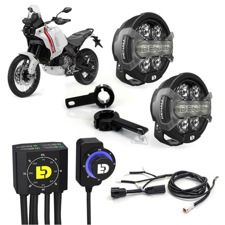 Kit de faro auxiliar LED DENALI D7 Pro con cableado y controlador DialDim™