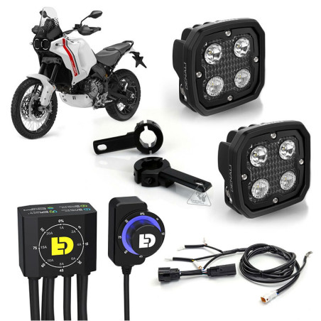 Kit de faro auxiliar LED DENALI D4 con cableado y controlador DialDim™