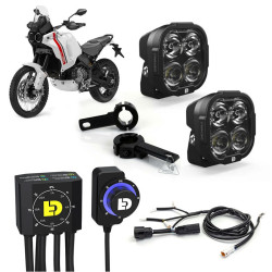 Kit de faro auxiliar LED DENALI DL4 con cableado y controlador DialDim™