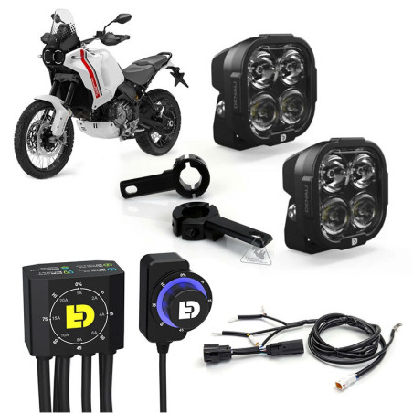 Kit de faro auxiliar LED DENALI DL4 con cableado y controlador DialDim™